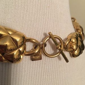 Anne Klein 17 “ Quilted Squares Gold Necklace